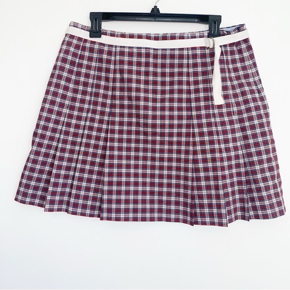 Vintage Y2K Tommy Hilfiger Plaid Pleated Mini Skirt